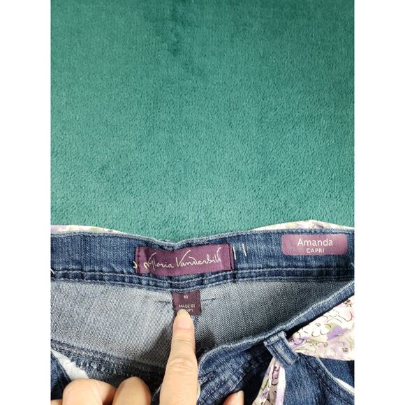 Gloria Vanderbilt Jeans Size 10 Womens Blue Pants Stretch Belted Cuff Capri NWT - Picture 5 of 16